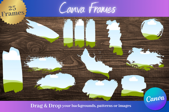 25 Brush Stroke Canva Frames for Creative Projects