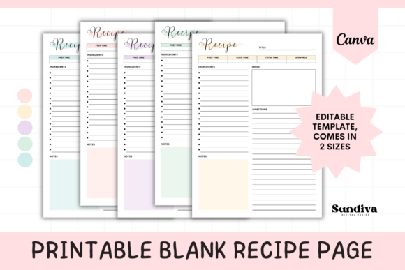 Blank Recipe Page Canva Template 2: Your Culinary Blueprint