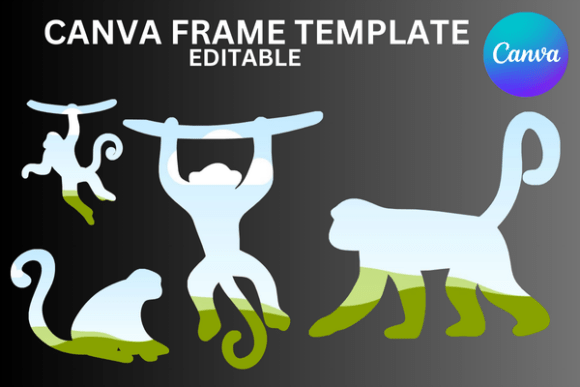 Bring Playful Charm to Your Projects with Jungle Monkeys Canva Frame Template