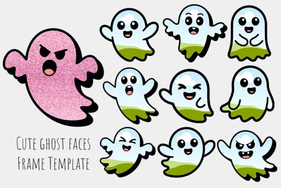 Cute Ghost Halloween Canva Frame Photo: Spooky-Cute Design Made Simple
