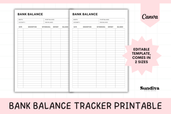 Editable Bank Balance Tracker Sheet 1: A Smart Design for Your Finances