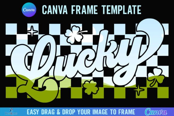 St Patricks Lucky Canva Frame Checkered: Festive Design Made Easy