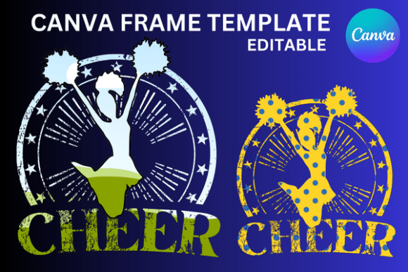 Unleash Team Spirit: Design with the Cheer Cheerleaders Emblem Canva Frame